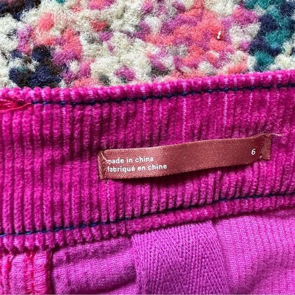 Anthropologie Pilcro Talia Pink Corduroy Button Detail Skirt Womens 6 Pink - Picture 6 of 10